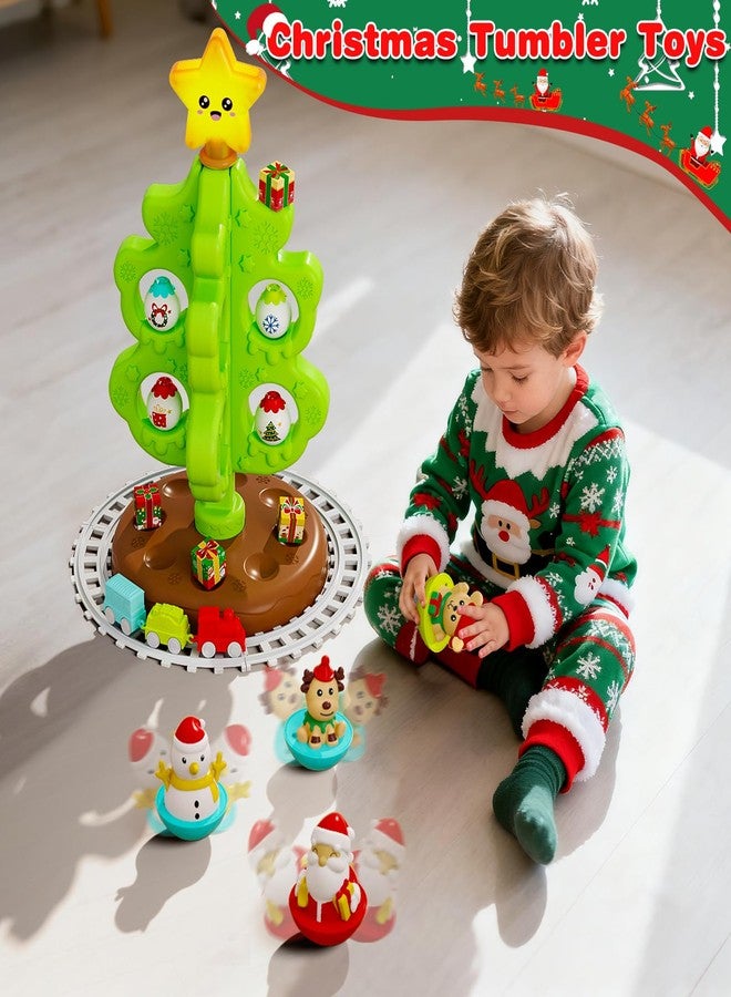 Surelect My First Christmas Tree for Toddlers, Musical Light Up Montessori Decor Toy with Ornaments, Mini Train Set, Roly Poly Toys, Finger Puppets, Birthday Xmas Gifts for Little Kids Boys and Girls - Image 4
